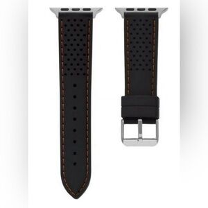 American Exchange Men's Watch Strap, Silver/black 42-44mm